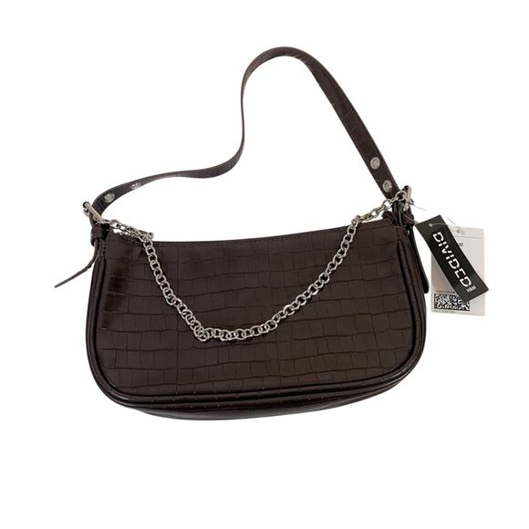 NWT Divided H&M Maroon Purse with Silver Chain - Picture 2 of 8